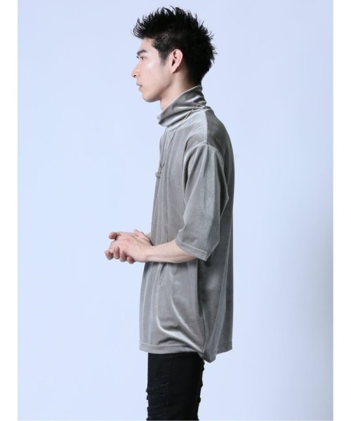 semanticdesign(セマンティックデザイン)/ネックレス付き タートル半袖Tシャツ メンズ Tシャツ カットソー カジュアル インナー トップス ギフト プレゼント/img01