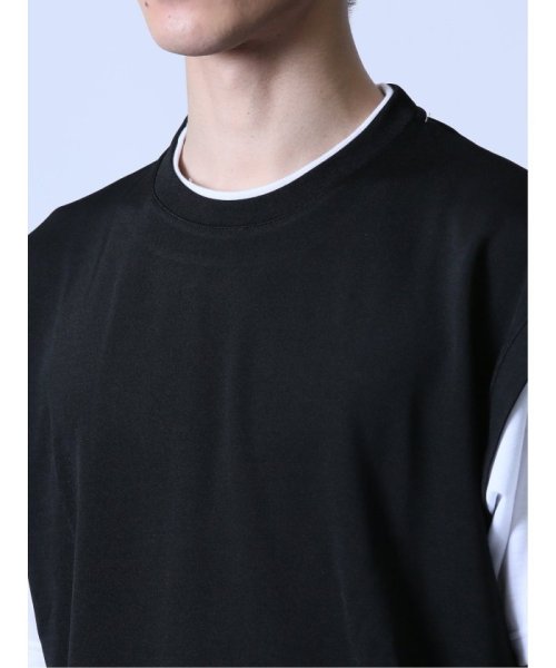 semanticdesign(セマンティックデザイン)/梨地フェイクレイヤード クルーネック半袖Tシャツ メンズ Tシャツ カットソー カジュアル インナー トップス ギフト プレゼント/img16