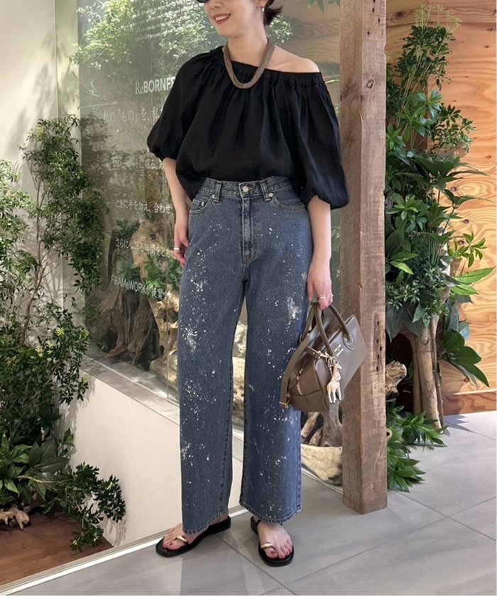 ≪予約≫DENIM DELIGHT デニムワイドジーンズ ペイント ≪予約≫DENIM DELIGHT デニムワイドジーンズ ペイント
