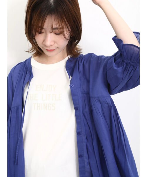 Samansa Mos2 blue(サマンサモスモス ブルー)/【シルケットバイオ】ロゴTシャツ/img18