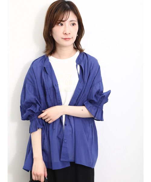 Samansa Mos2 blue(サマンサモスモス ブルー)/【シルケットバイオ】ロゴTシャツ/img20