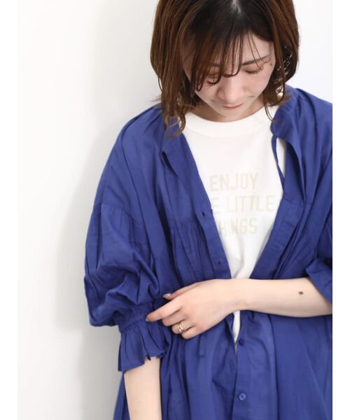 Samansa Mos2 blue(サマンサモスモス ブルー)/【シルケットバイオ】ロゴTシャツ/img21