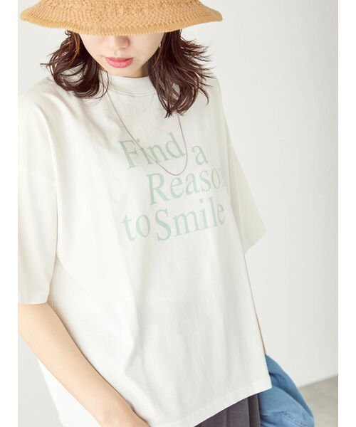 Samansa Mos2 blue(サマンサモスモス ブルー)/【シルケットバイオ】ゆるTシャツ/img05