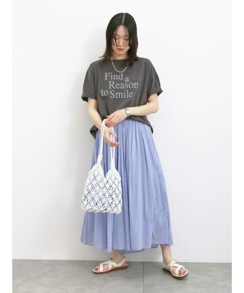 Samansa Mos2 blue(サマンサモスモス ブルー)/【シルケットバイオ】ゆるTシャツ/img09