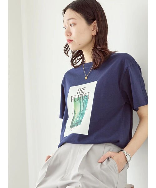 Samansa Mos2 blue(サマンサモスモス ブルー)/【シルケットバイオ】フォトTシャツ/img09