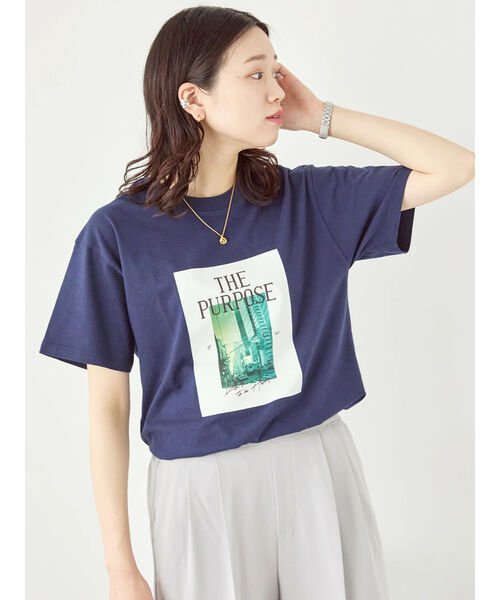 Samansa Mos2 blue(サマンサモスモス ブルー)/【シルケットバイオ】フォトTシャツ/img11