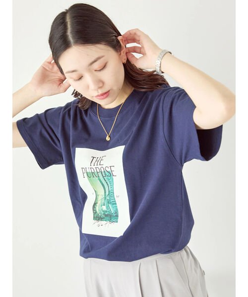 Samansa Mos2 blue(サマンサモスモス ブルー)/【シルケットバイオ】フォトTシャツ/img12