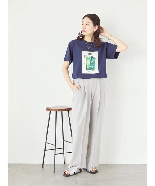 Samansa Mos2 blue(サマンサモスモス ブルー)/【シルケットバイオ】フォトTシャツ/img17