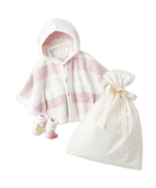 gelato pique Kids＆Baby(gelato pique Kids＆Baby)/【ラッピング済み】【BABY】スムーズィー3ボーダーポンチョ＆ソックスSET/img01