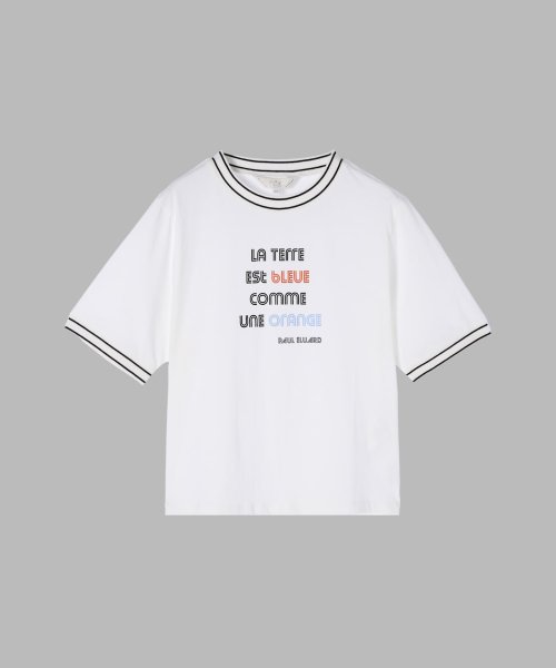 To b. by agnes b.(トゥービー　バイ　アニエスベー)/WW02 TS ポールエリュアールリブラインTシャツ/img01