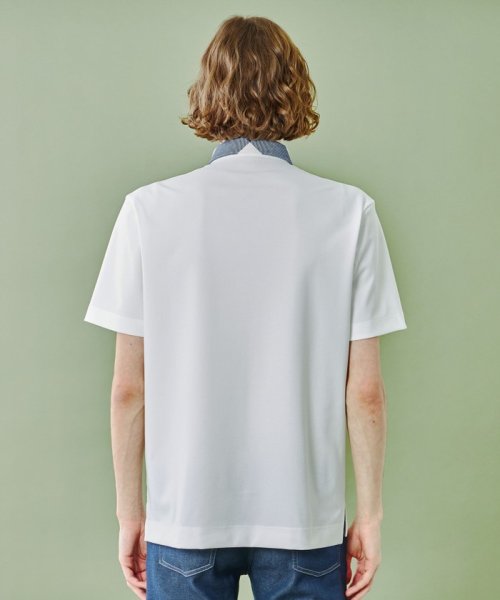 【WEB限定】パーシャルチェックメッシュポロシャツ 