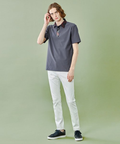 【WEB限定】パーシャルチェックメッシュポロシャツ 