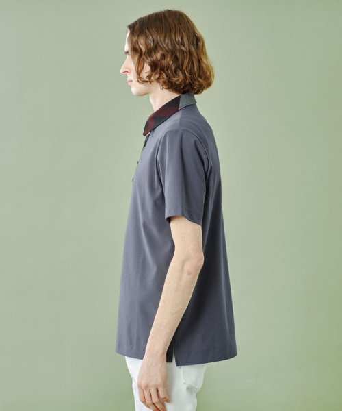 【WEB限定】パーシャルチェックメッシュポロシャツ 