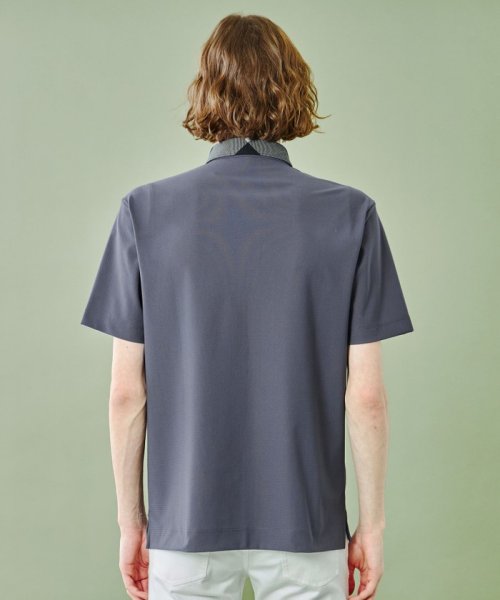 【WEB限定】パーシャルチェックメッシュポロシャツ 