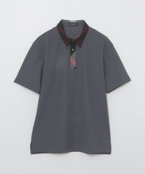 【WEB限定】パーシャルチェックメッシュポロシャツ 