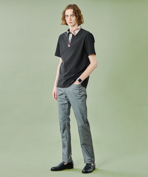 【WEB限定】パーシャルチェックメッシュポロシャツ 