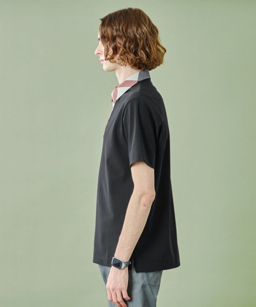 【WEB限定】パーシャルチェックメッシュポロシャツ 