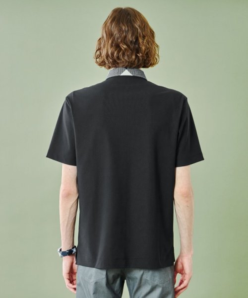 【WEB限定】パーシャルチェックメッシュポロシャツ 