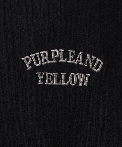 Purple & Yellow(パープル＆イエロー)/ロゴ刺繍 ハーフジップ 半袖ポロシャツ/img24