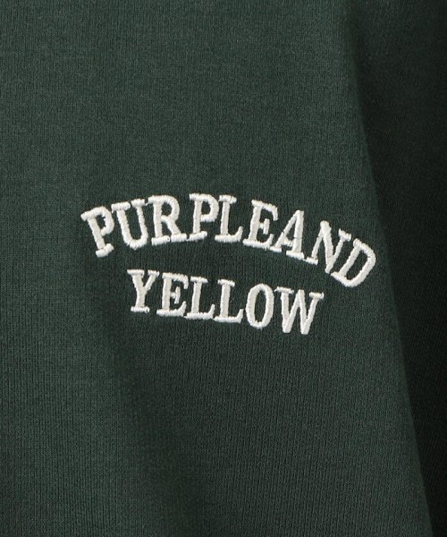Purple & Yellow(パープル＆イエロー)/ロゴ刺繍 ハーフジップ 半袖ポロシャツ/img25