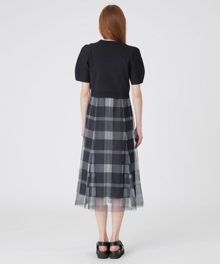 美人百花コラボ】クレストブリッジチェックチュールニットセットアップ