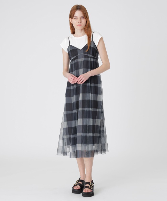 美人百花コラボ】クレストブリッジチェックチュールニット