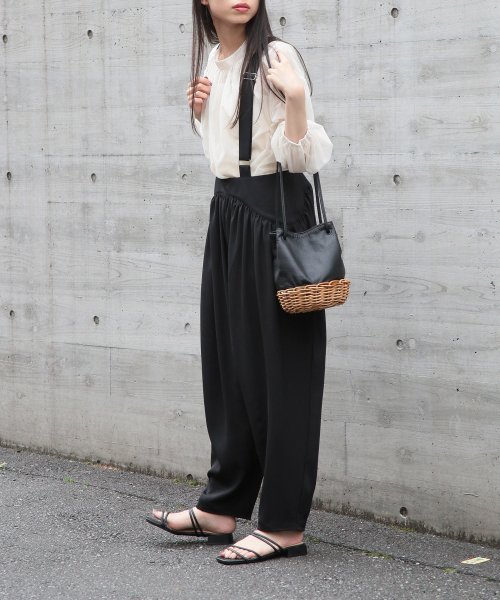 【TIDEWAY / タイドウェイ】ARUROG × LTR 2W SHOULDER/M かごバッグ ハンドバッグ ストローバッグ 巾着 レザー T2893 タイドウェイ