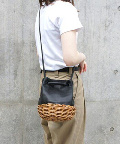 【TIDEWAY / タイドウェイ】ARUROG × LTR 2W SHOULDER/M かごバッグ ハンドバッグ ストローバッグ 巾着 レザー T2893 タイドウェイ