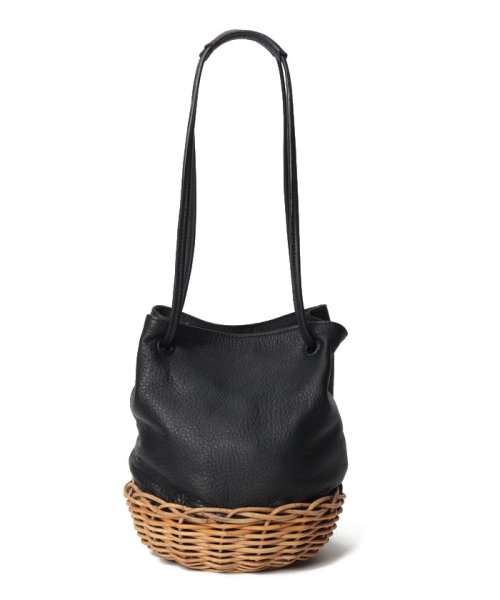 【TIDEWAY / タイドウェイ】ARUROG × LTR 2W SHOULDER/M かごバッグ ハンドバッグ ストローバッグ 巾着 レザー T2893 タイドウェイ