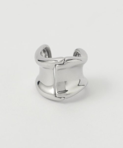  メタル ウエーブ ビッグ ピアス