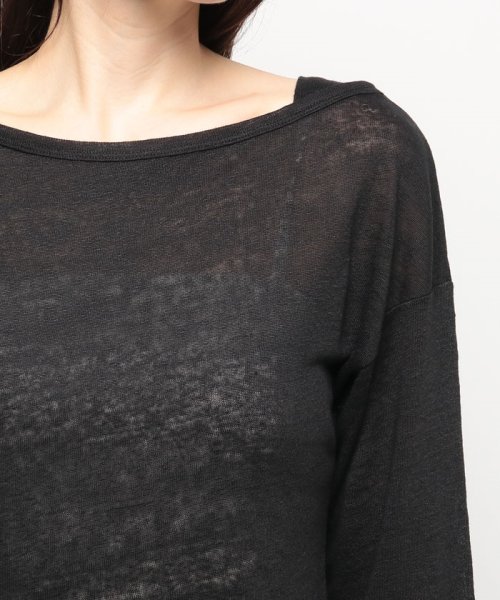 BENETTON (women)(ベネトン（レディース）)/リネン100%ボートネック7分袖ドロップショルダーTシャツ・カットソー/img07