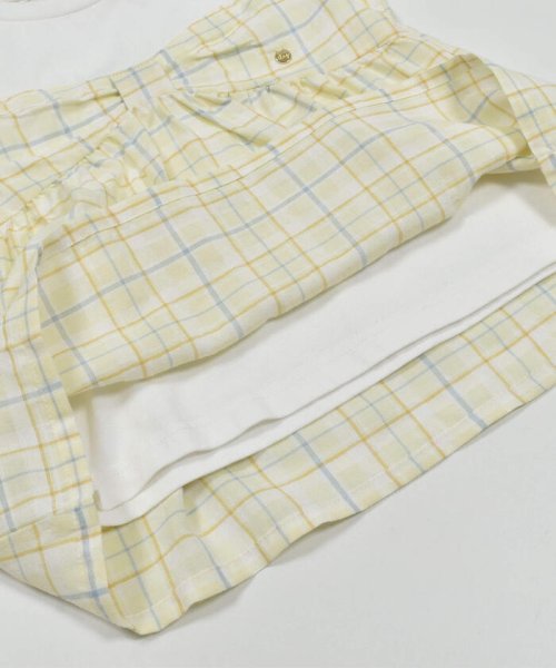 SLAP SLIP(スラップスリップ)/【お揃い】フロントリボンチェックストライプ柄切り替え半袖Tシャツ(80~130c/img09