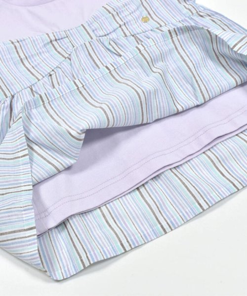 SLAP SLIP(スラップスリップ)/【お揃い】フロントリボンチェックストライプ柄切り替え半袖Tシャツ(80~130c/img17