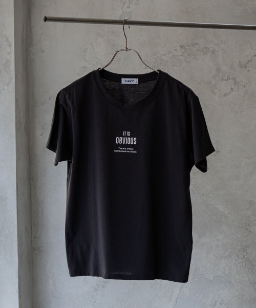 MAC HOUSE(women)(マックハウス（レディース）)/NAVY ネイビー センター刺繍Tシャツ 115426744/img03