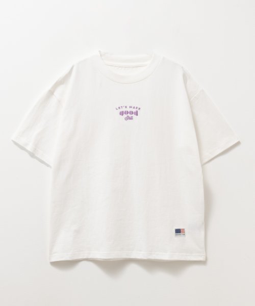 MAC HOUSE(kid's)(マックハウス（キッズ）)/NAVY ネイビー USコットン 刺繍Tシャツ KMH241003/img01