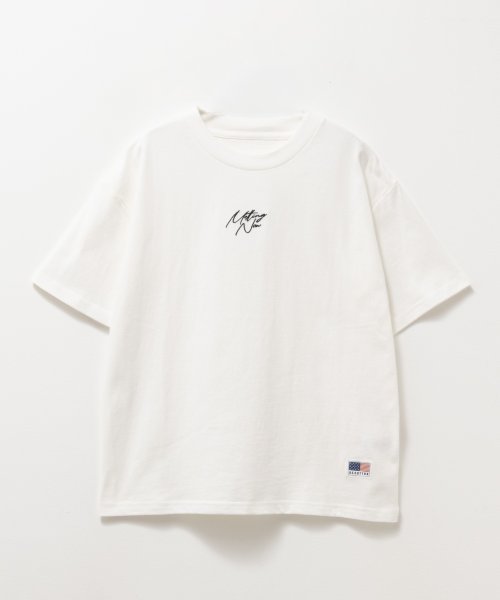 MAC HOUSE(kid's)(マックハウス（キッズ）)/NAVY ネイビー USコットン 刺繍Tシャツ KMH241002/img01