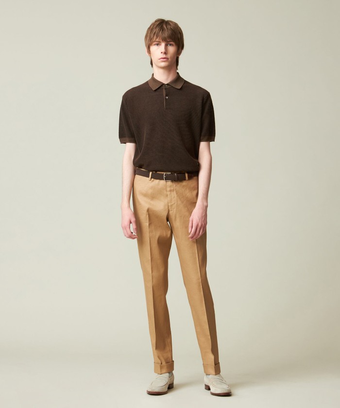 ビジネスインナー推奨】【HYBRID LINEN】ニットポロシャツ(506079781