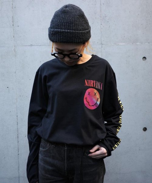 BEAVER(ビーバー)/NIRVANA/ニルヴァーナ　GRADIENT HAPPY FACE L/S TEE　ロンT/img05