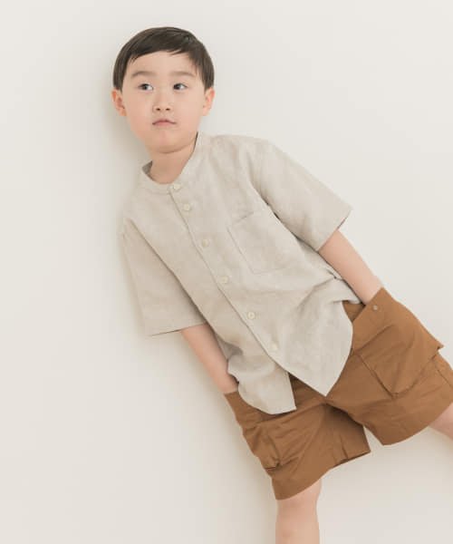 URBAN RESEARCH DOORS（Kids）(アーバンリサーチドアーズ（キッズ）)/『親子リンク』シルケットリネンバンドカラーシャツ(KIDS)/img01