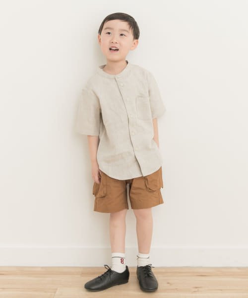 URBAN RESEARCH DOORS（Kids）(アーバンリサーチドアーズ（キッズ）)/【予約】『親子リンク』シルケットリネンバンドカラーシャツ(KIDS)/img03