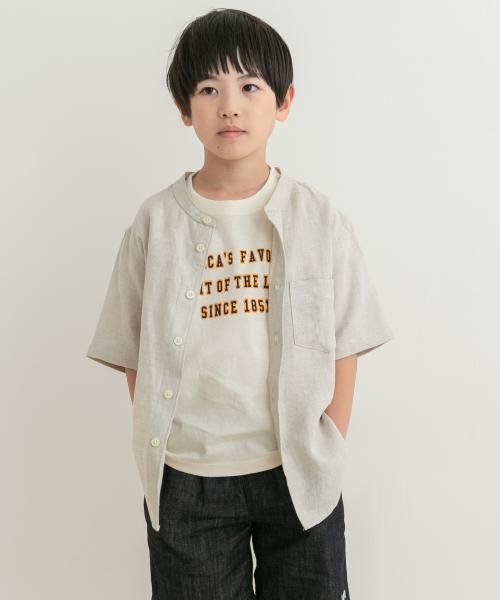 URBAN RESEARCH DOORS（Kids）(アーバンリサーチドアーズ（キッズ）)/【予約】『親子リンク』シルケットリネンバンドカラーシャツ(KIDS)/img06