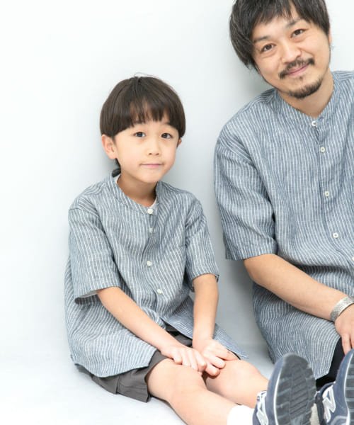 URBAN RESEARCH DOORS（Kids）(アーバンリサーチドアーズ（キッズ）)/『親子リンク』シルケットリネンバンドカラーシャツ(KIDS)/img09