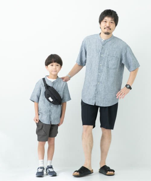 URBAN RESEARCH DOORS（Kids）(アーバンリサーチドアーズ（キッズ）)/『親子リンク』シルケットリネンバンドカラーシャツ(KIDS)/img11