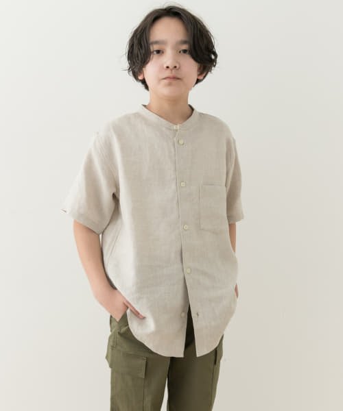 URBAN RESEARCH DOORS（Kids）(アーバンリサーチドアーズ（キッズ）)/『親子リンク』『WEB/一部店舗限定』シルケットリネンバンドカラーシャツ(KIDS)/img12