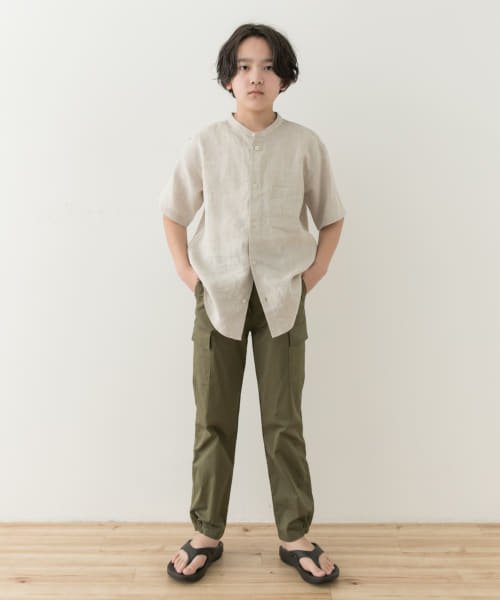 URBAN RESEARCH DOORS（Kids）(アーバンリサーチドアーズ（キッズ）)/『親子リンク』『WEB/一部店舗限定』シルケットリネンバンドカラーシャツ(KIDS)/img13