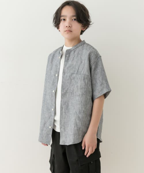 URBAN RESEARCH DOORS（Kids）(アーバンリサーチドアーズ（キッズ）)/『親子リンク』『WEB/一部店舗限定』シルケットリネンバンドカラーシャツ(KIDS)/img15