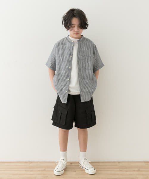 URBAN RESEARCH DOORS（Kids）(アーバンリサーチドアーズ（キッズ）)/『親子リンク』『WEB/一部店舗限定』シルケットリネンバンドカラーシャツ(KIDS)/img20