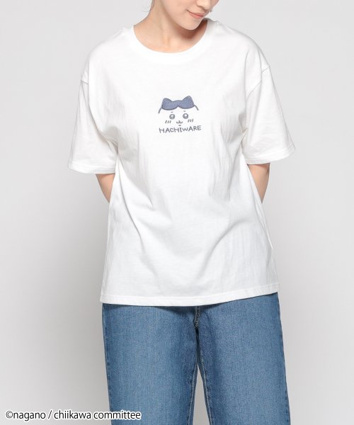Honeys(ハニーズ)/ちいかわ／Ｔシャツ トップス Tシャツ 半袖Tシャツ カットソー 刺繍 ロゴ 綿混 /img03
