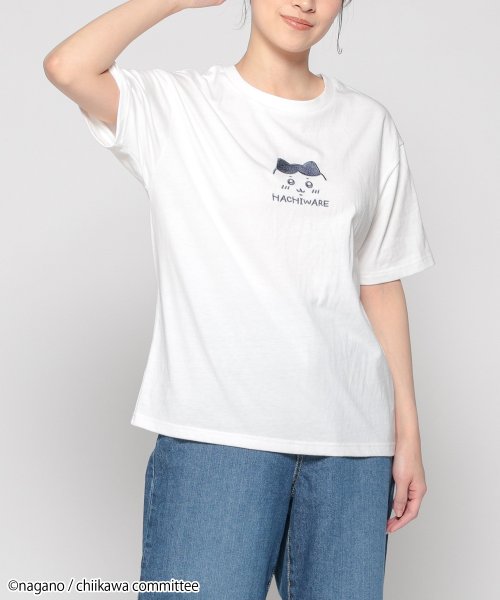 Honeys(ハニーズ)/ちいかわ／Ｔシャツ トップス Tシャツ 半袖Tシャツ カットソー 刺繍 ロゴ 綿混 /img04
