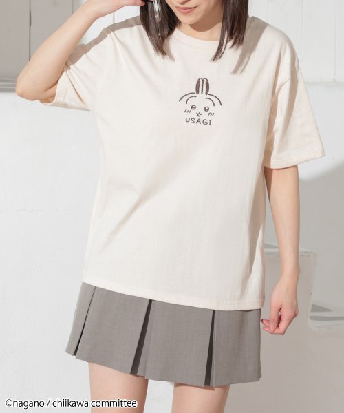 Honeys(ハニーズ)/ちいかわ／Ｔシャツ トップス Tシャツ 半袖Tシャツ カットソー 刺繍 ロゴ 綿混 /img05